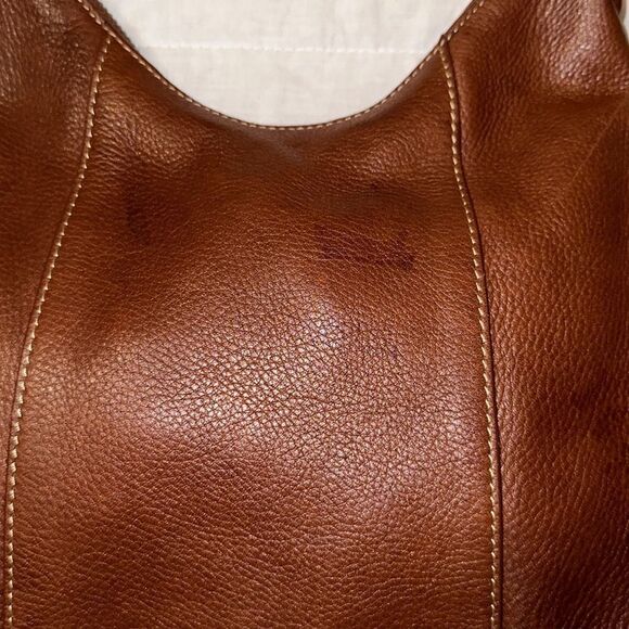 Liz Claiborne Vintage Chestnut Brown Genuine Leather Mini Hobo Bag - Picture 14 of 14